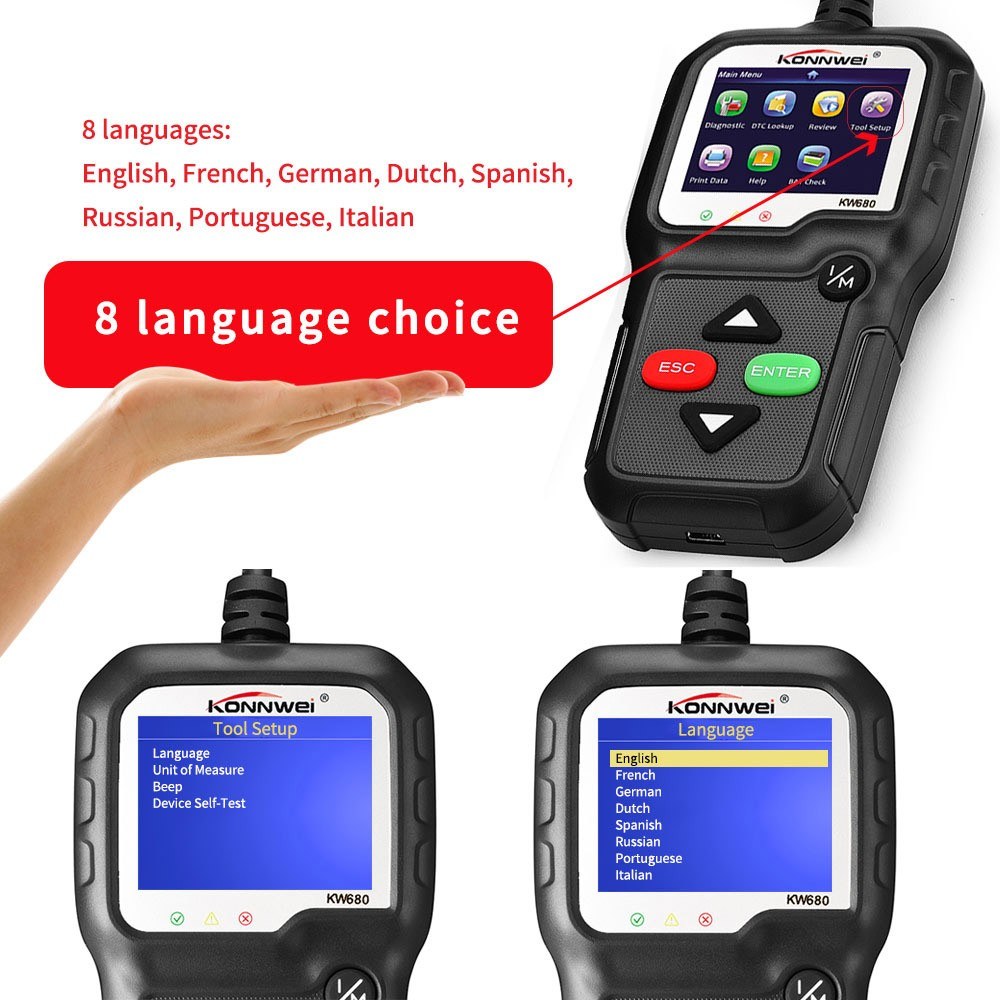 OBDII CAN Diagnostic Tool Car Code Reader for Cars