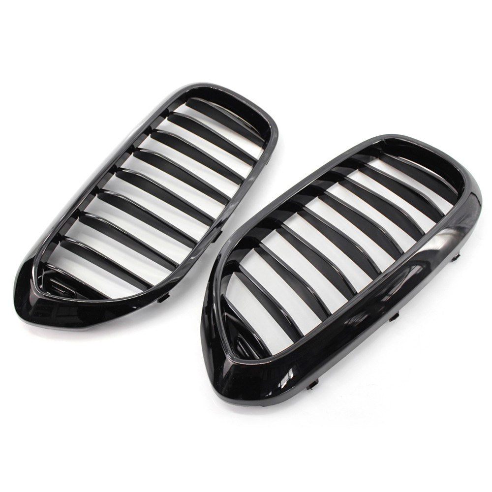 2Pcs Bright Black Front Kidney Grille for BMW 540i 530e G30 G31 2017-2019 51138070469 Single line