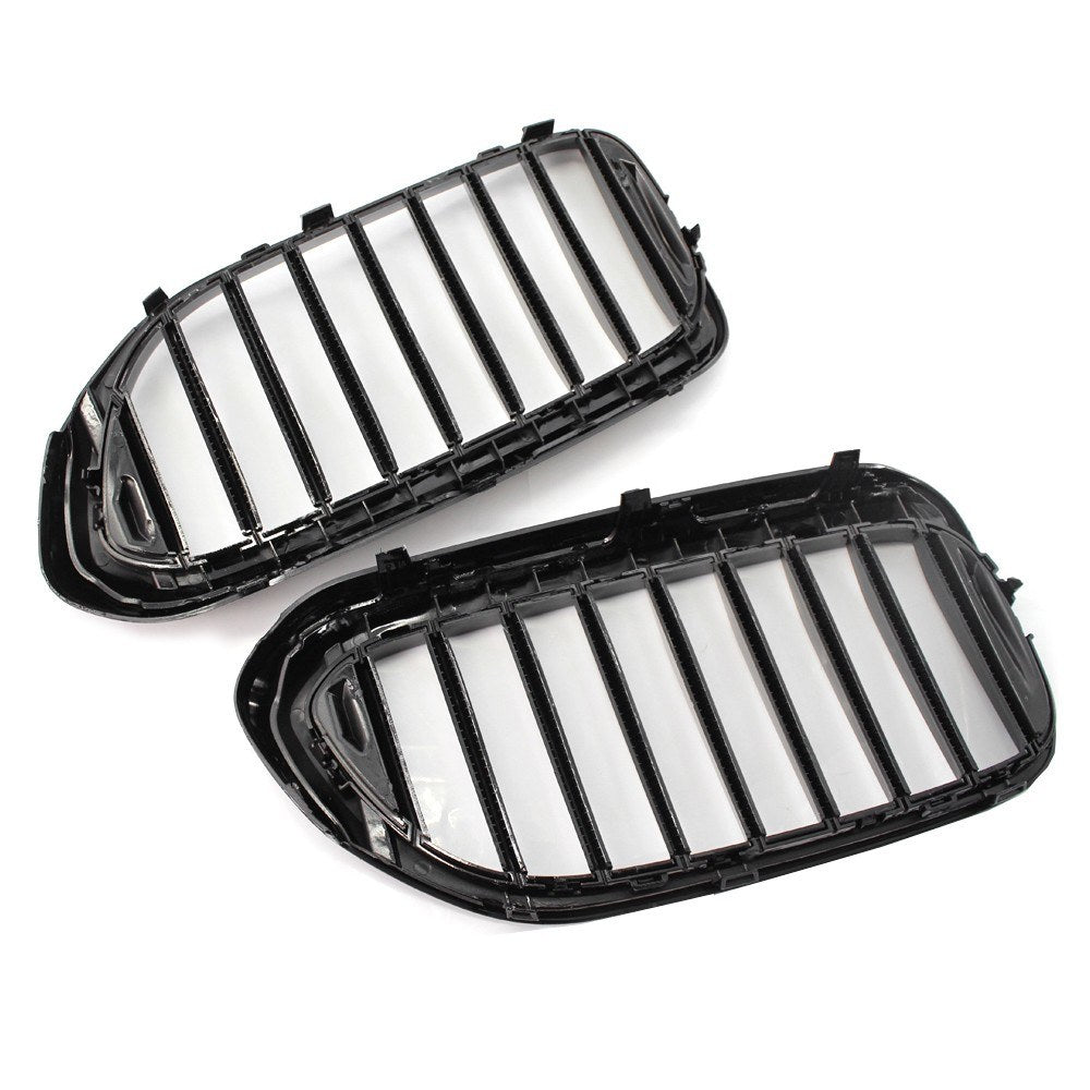 2Pcs Bright Black Front Kidney Grille for BMW 540i 530e G30 G31 2017-2019 51138070469 Single line