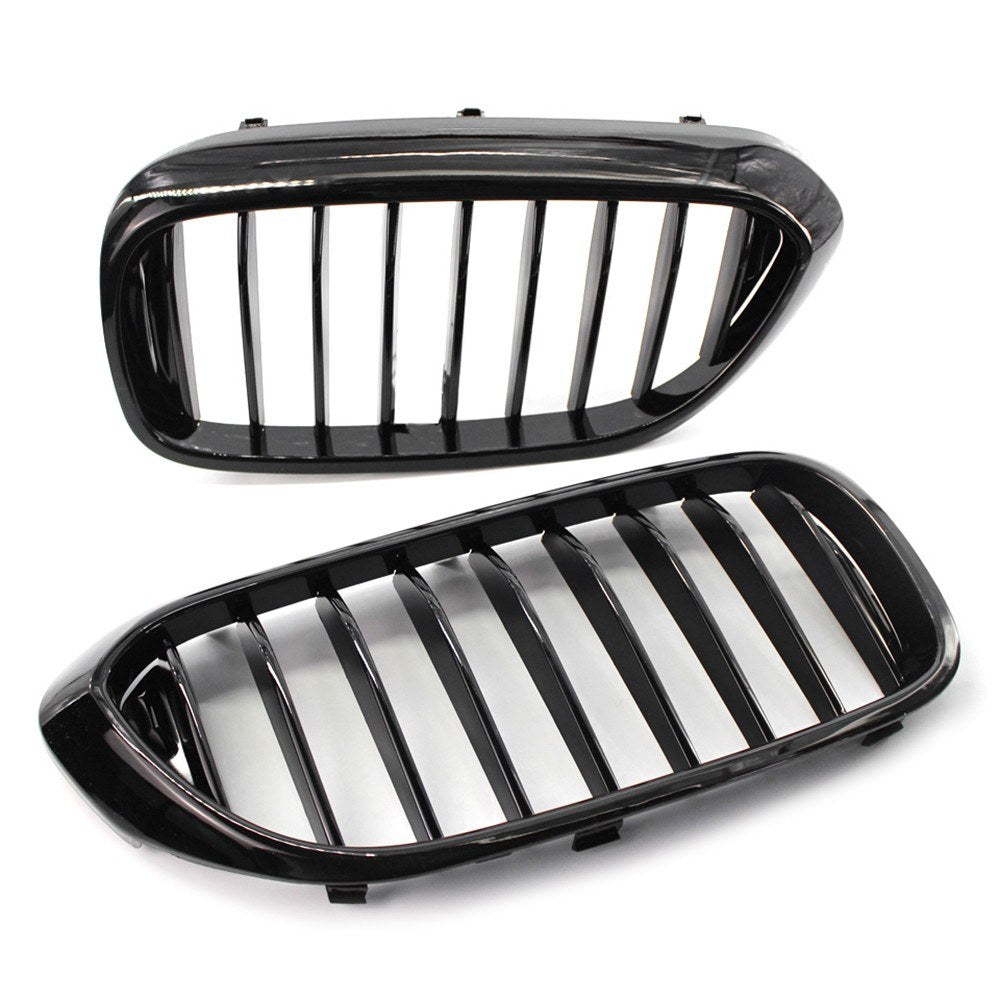 2Pcs Bright Black Front Kidney Grille for BMW 540i 530e G30 G31 2017-2019 51138070469 Single line
