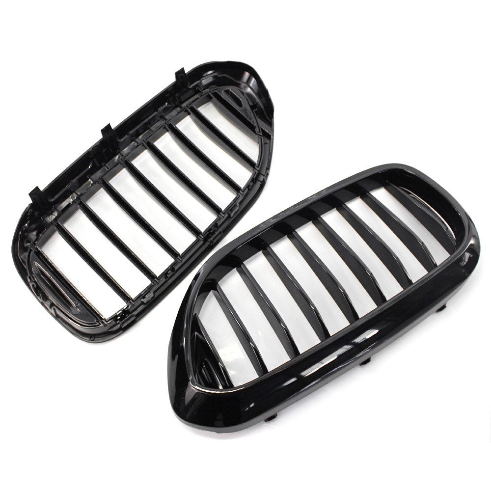 2Pcs Bright Black Front Kidney Grille for BMW 540i 530e G30 G31 2017-2019 51138070469 Single line