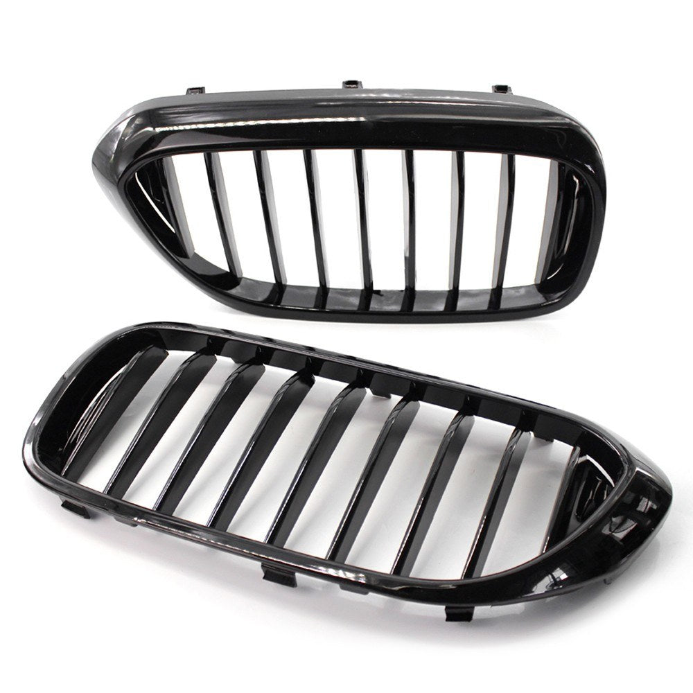 2Pcs Bright Black Front Kidney Grille for BMW 540i 530e G30 G31 2017-2019 51138070469 Single line