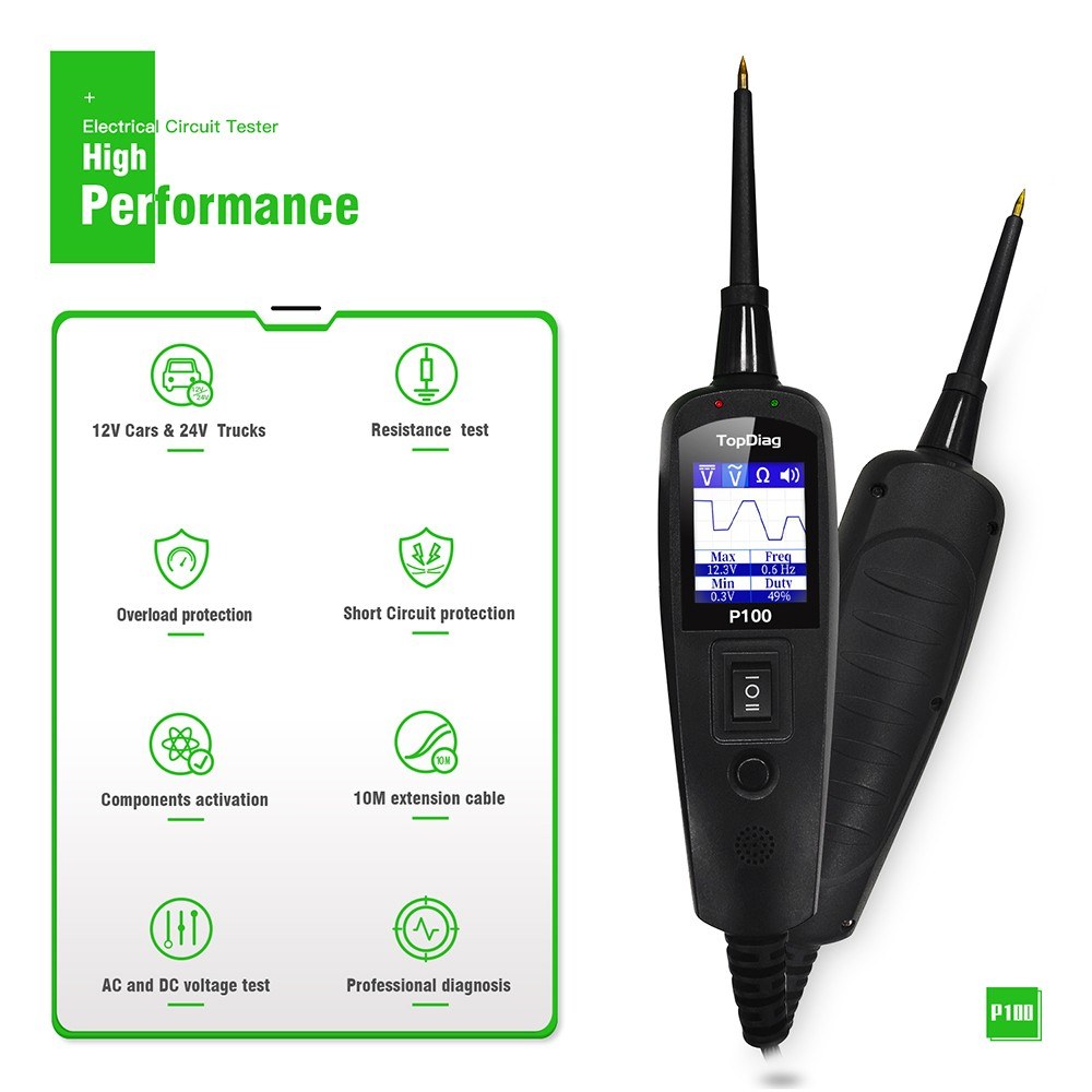 Automotive Electrical Circuit System Tester for Cars and Trucks 0V - 70V