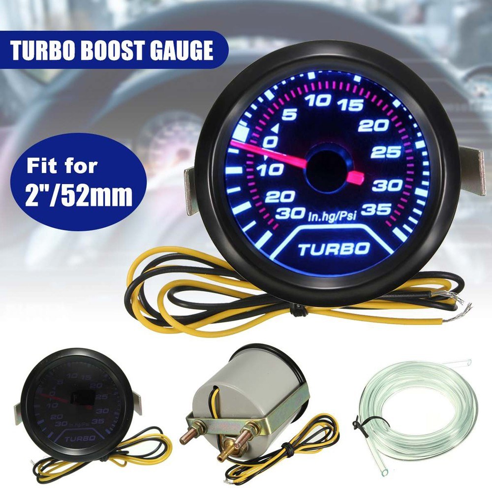 Universal 52mm Car Gauge Pressure Digital LED Turbo Boost Gauges Meter Dial Face