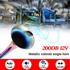 Single Trumpet Car Horns Chrome Truck Train 12V 200dB