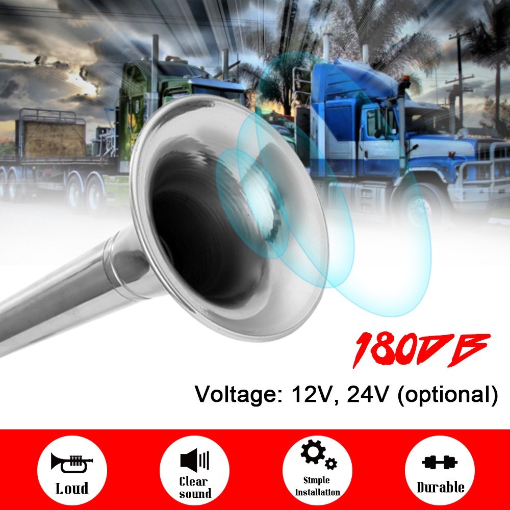 180dB Boat Trumpet 12V/24V Electric Single Air Horn Marine Stainless Steel For Yacht Car Truck