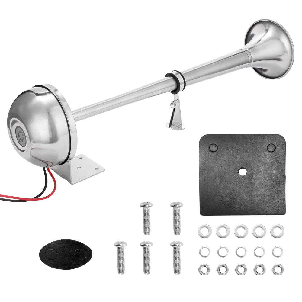 180dB Boat Trumpet 12V/24V Electric Single Air Horn Marine Stainless Steel For Yacht Car Truck