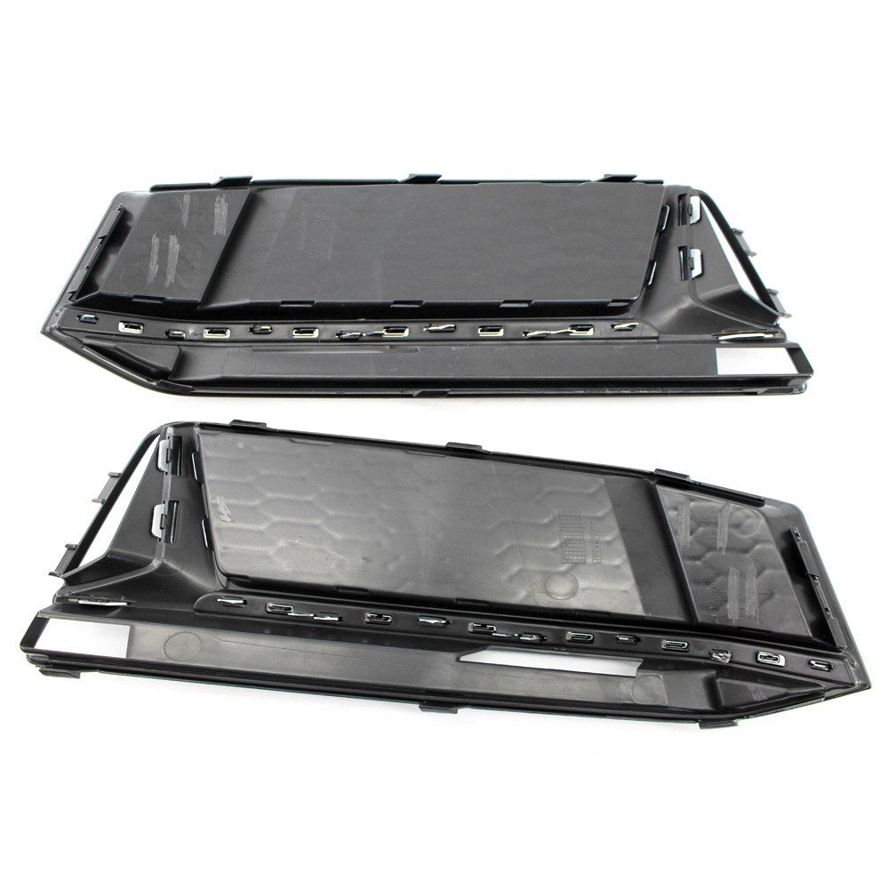 A Pair of Chrome Fog Light Cover Grille Silver Trim Grill Bezel Fit For AUDI A4 S4 S-Line B9 2016-19