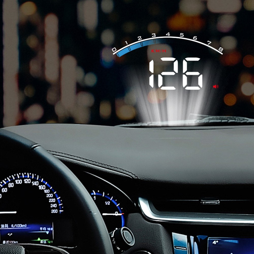3.5" HUD Display ODB II GPS Speedometer Tachometer Water Temperature LED Head Up Projector