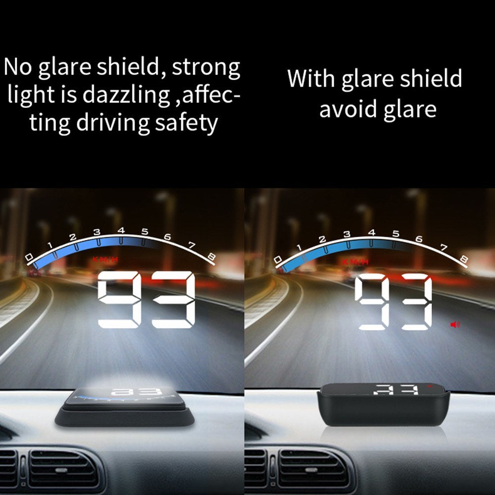3.5" HUD Display ODB II GPS Speedometer Tachometer Water Temperature LED Head Up Projector
