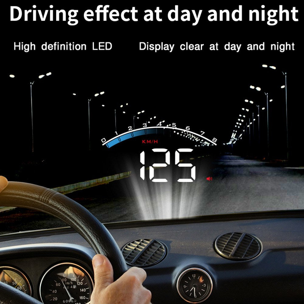 3.5" HUD Display ODB II GPS Speedometer Tachometer Water Temperature LED Head Up Projector