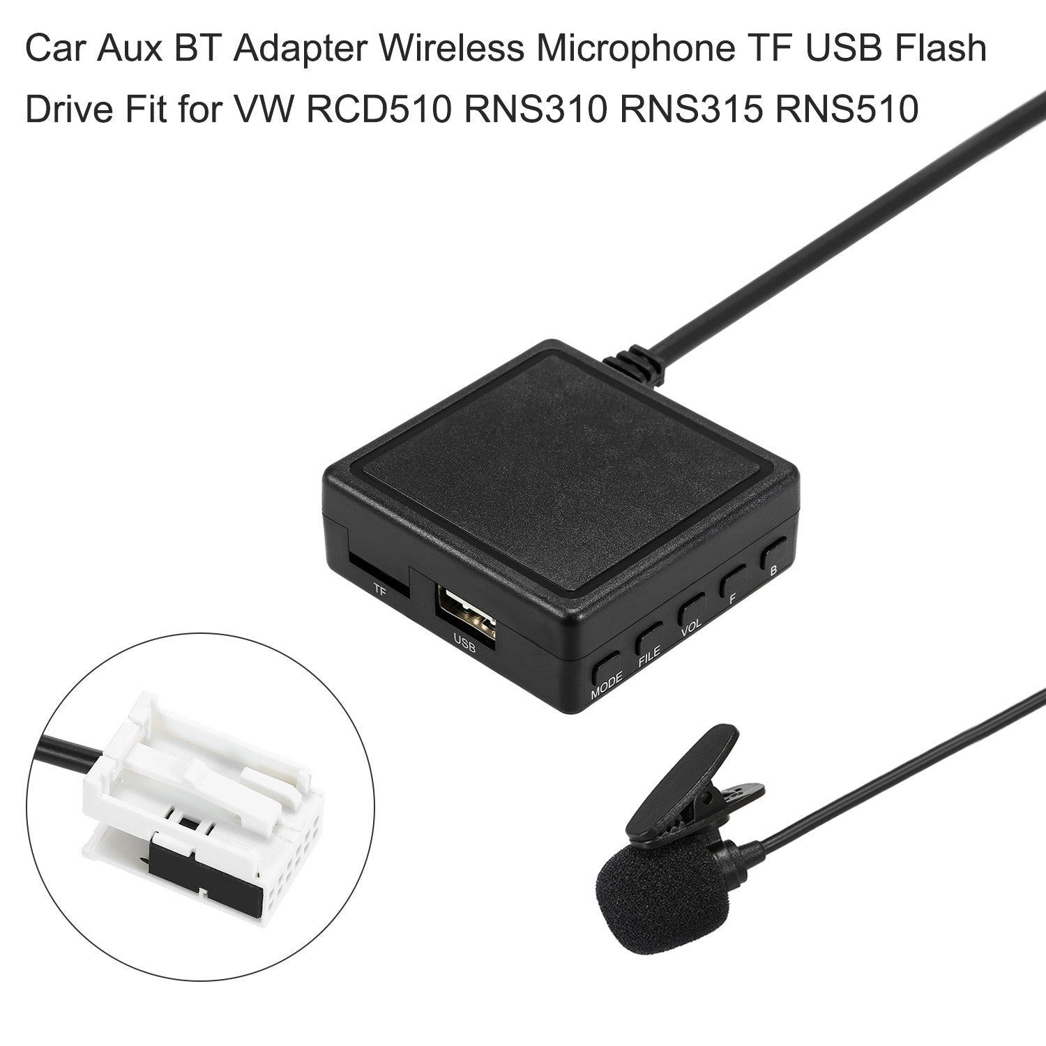 Car Aux BT Adapter Wireless Microphone TF USB Flash Drive Replacement