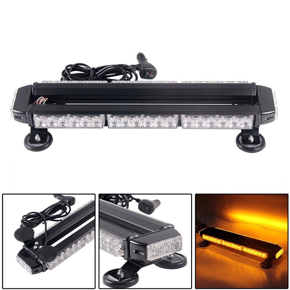 30W LED Amber Double Side Traffic Advisor Strobe Flashing Light Emergency Lights