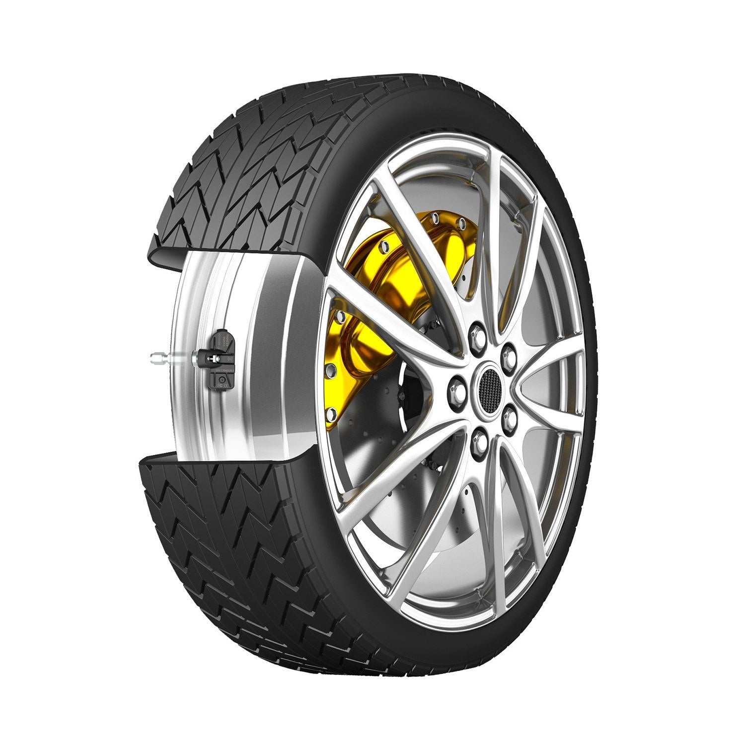 TPMS tire Pressure Monitoring System Solar Wireless and USB Charging Detection with 4 Internal Sensors