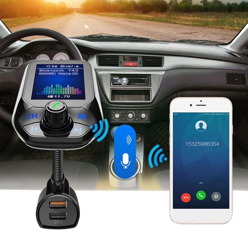 Car MP3 Player Multi-function BT5.0 FM Transmitter Dual USB Chargers