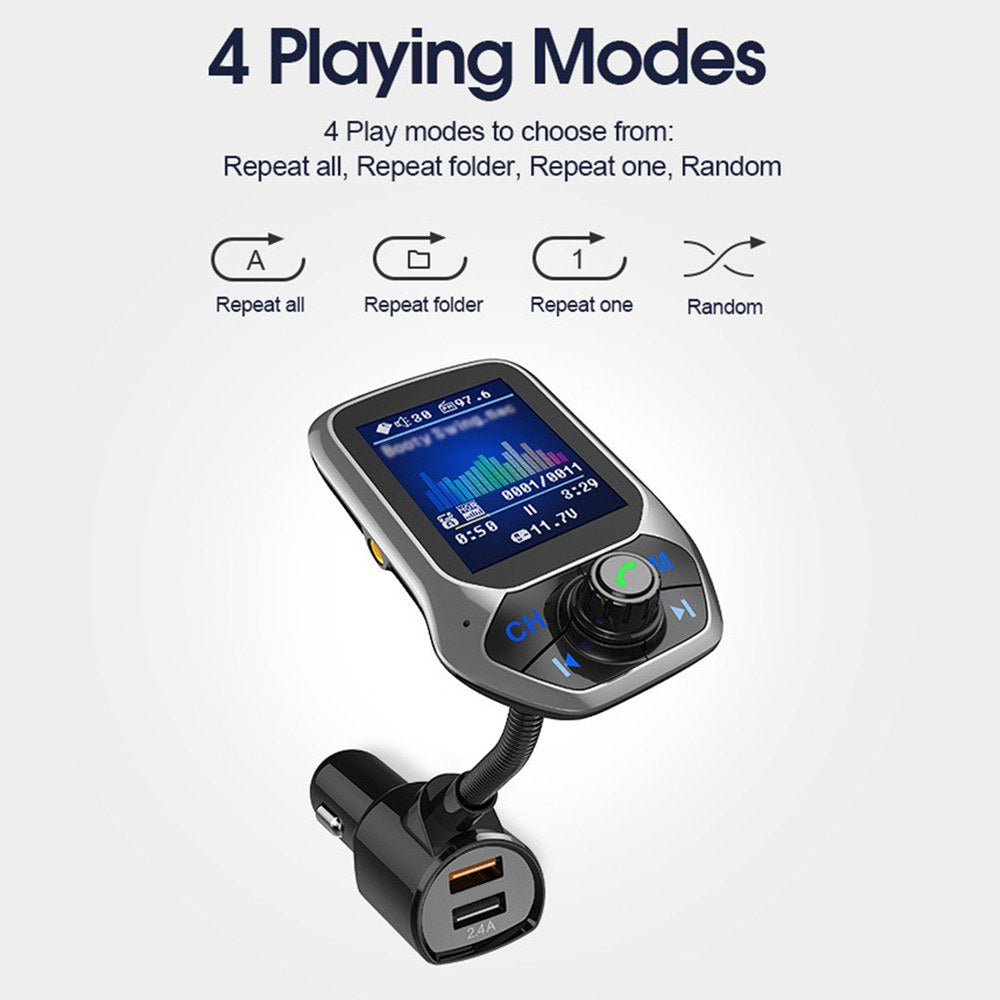Car MP3 Player Multi-function BT5.0 FM Transmitter Dual USB Chargers