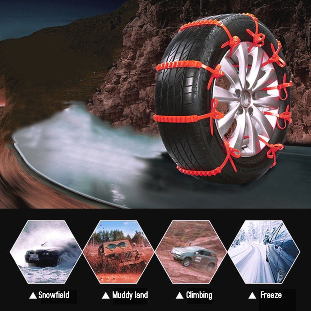 Car Snow Chains Emergency Anti-slip Tire Belt Winter Universal Amazing Traction Durable 20 pcs