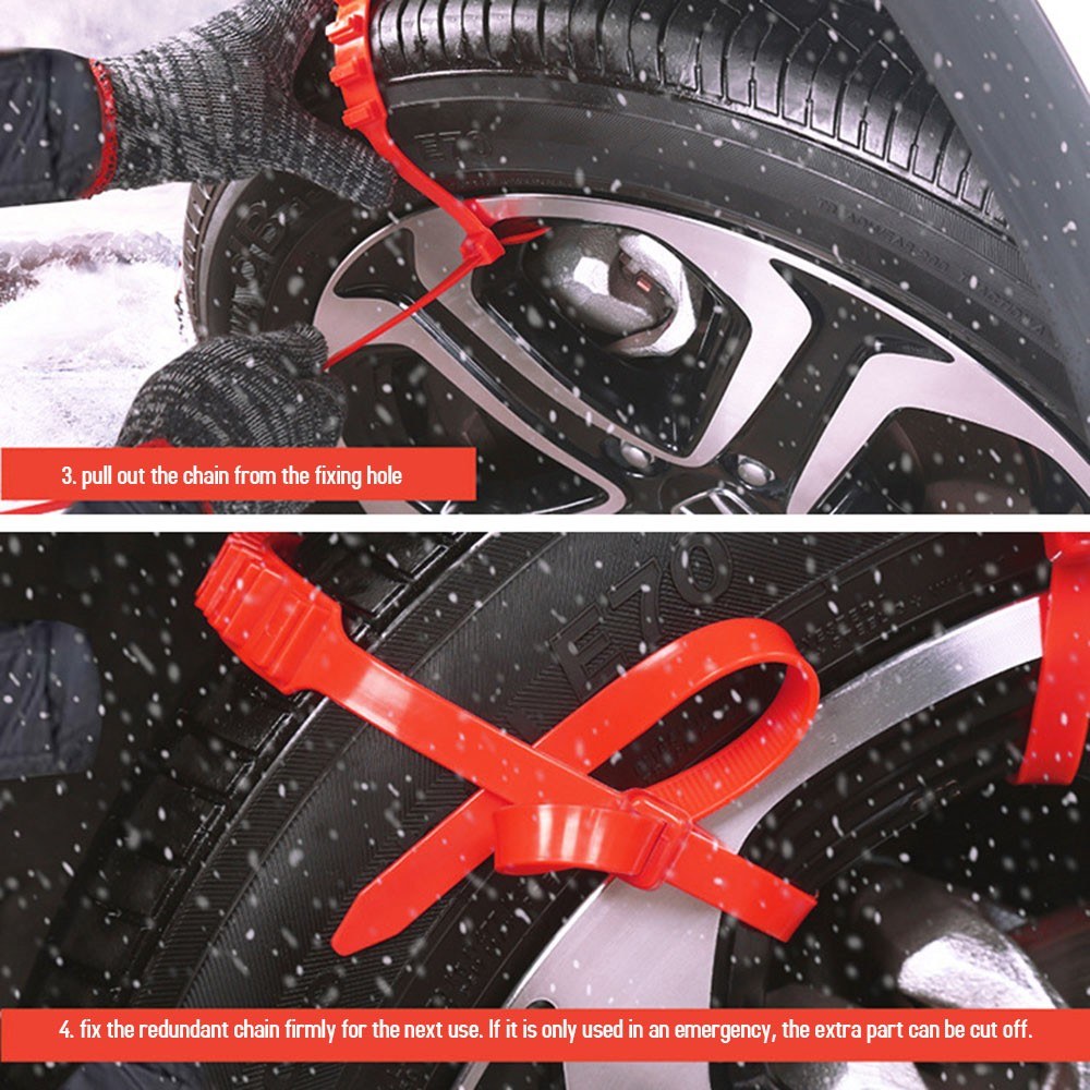 Car Snow Chains Emergency Anti-slip Tire Belt Winter Universal Amazing Traction Durable 20 pcs