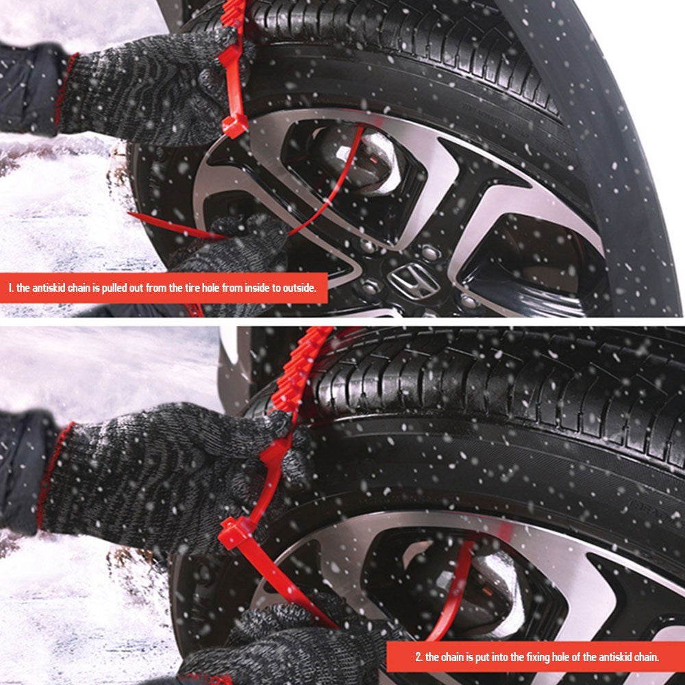 Car Snow Chains Emergency Anti-slip Tire Belt Winter Universal Amazing Traction Durable 20 pcs