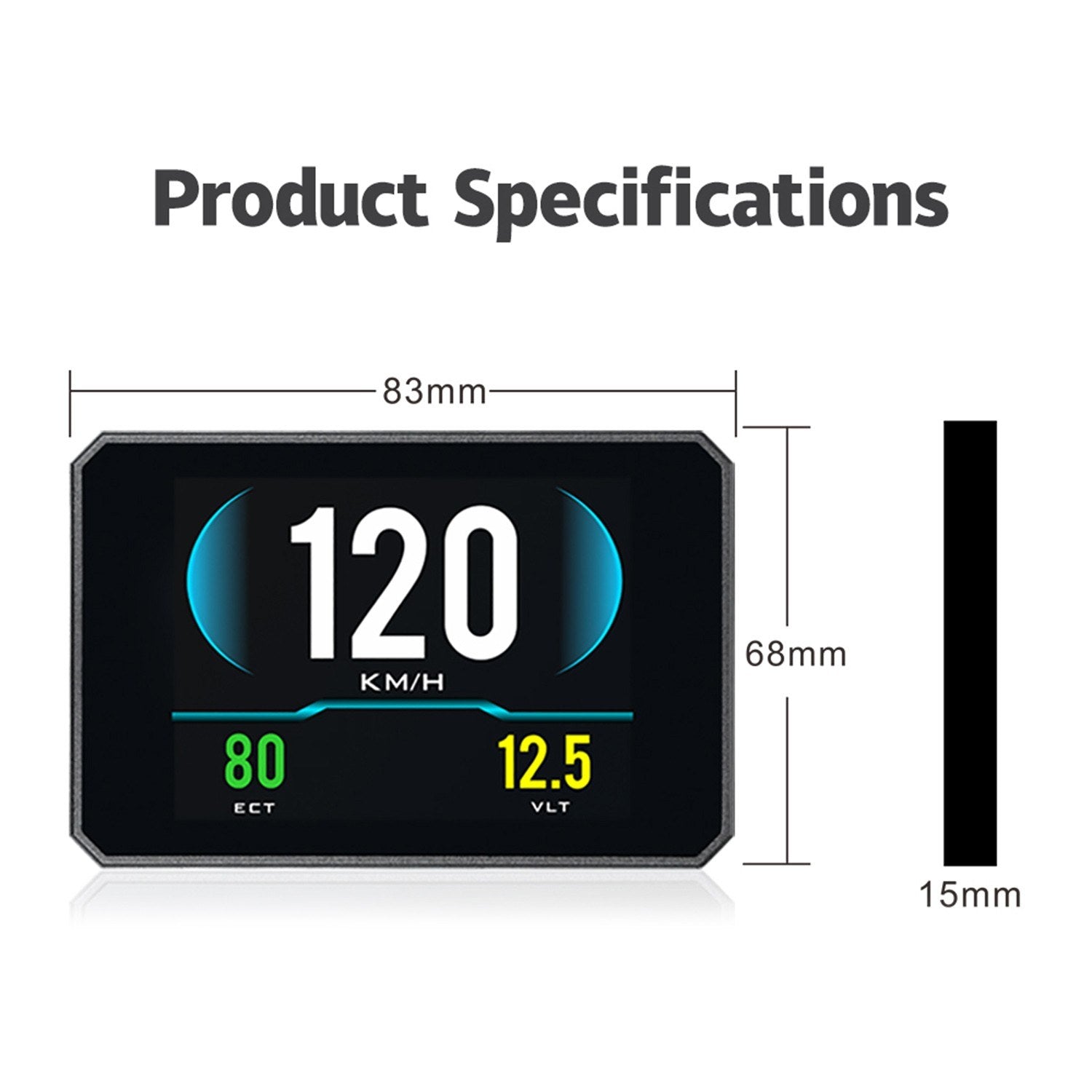 Head up Display OBD Smart HUD Auto Digital Meter OBD2 Port Warning Windshield Alarm System