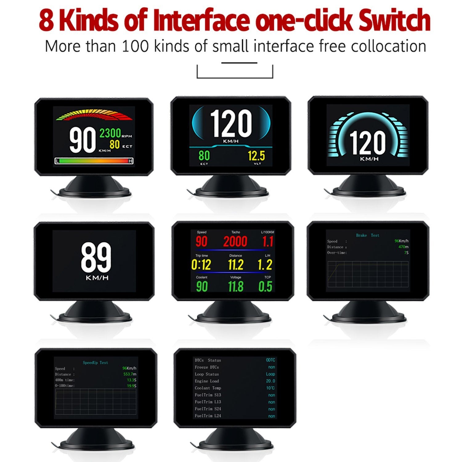 Head up Display OBD Smart HUD Auto Digital Meter OBD2 Port Warning Windshield Alarm System