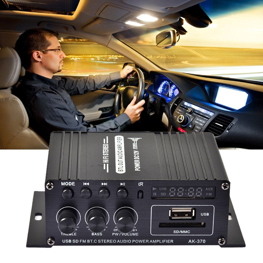 400W DC12V BT Amplifier Hi-Fi Car Stereo Music Receiver FM MP3 Power-Amplifier
