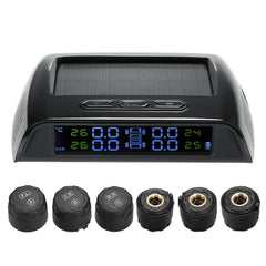 Wireless Solar Power TPMS Tire Pressure Monitoring System RV Truck with 6 External Sensors