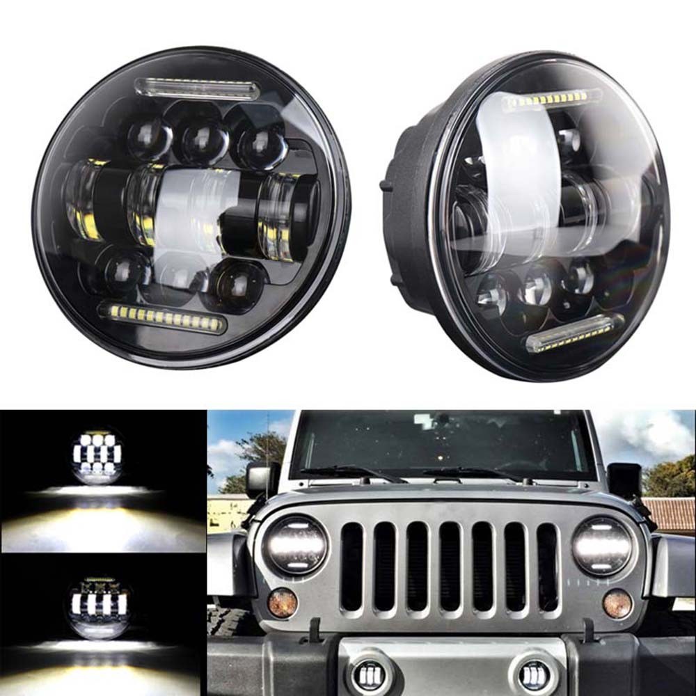 Car LED Headlight Bulbs Driving Lamp 5.75 Inch 66W Headlamps for JEEP Wrangler JK 1997-2017