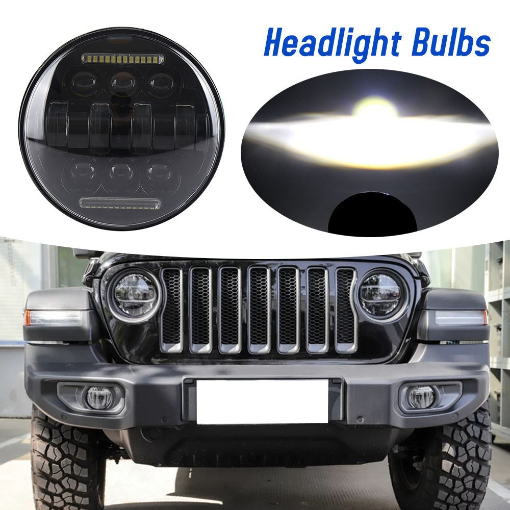 Car LED Headlight Bulbs Driving Lamp 5.75 Inch 66W Headlamps for JEEP Wrangler JK 1997-2017