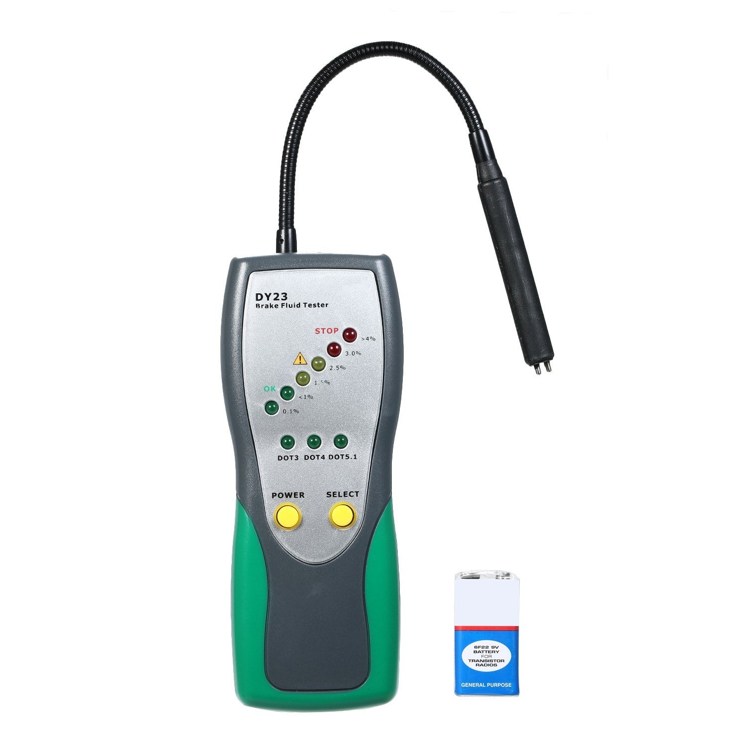Automotive Brake Fluid Tester Digital Inspection with High-Precision Probe LED Indicator Display