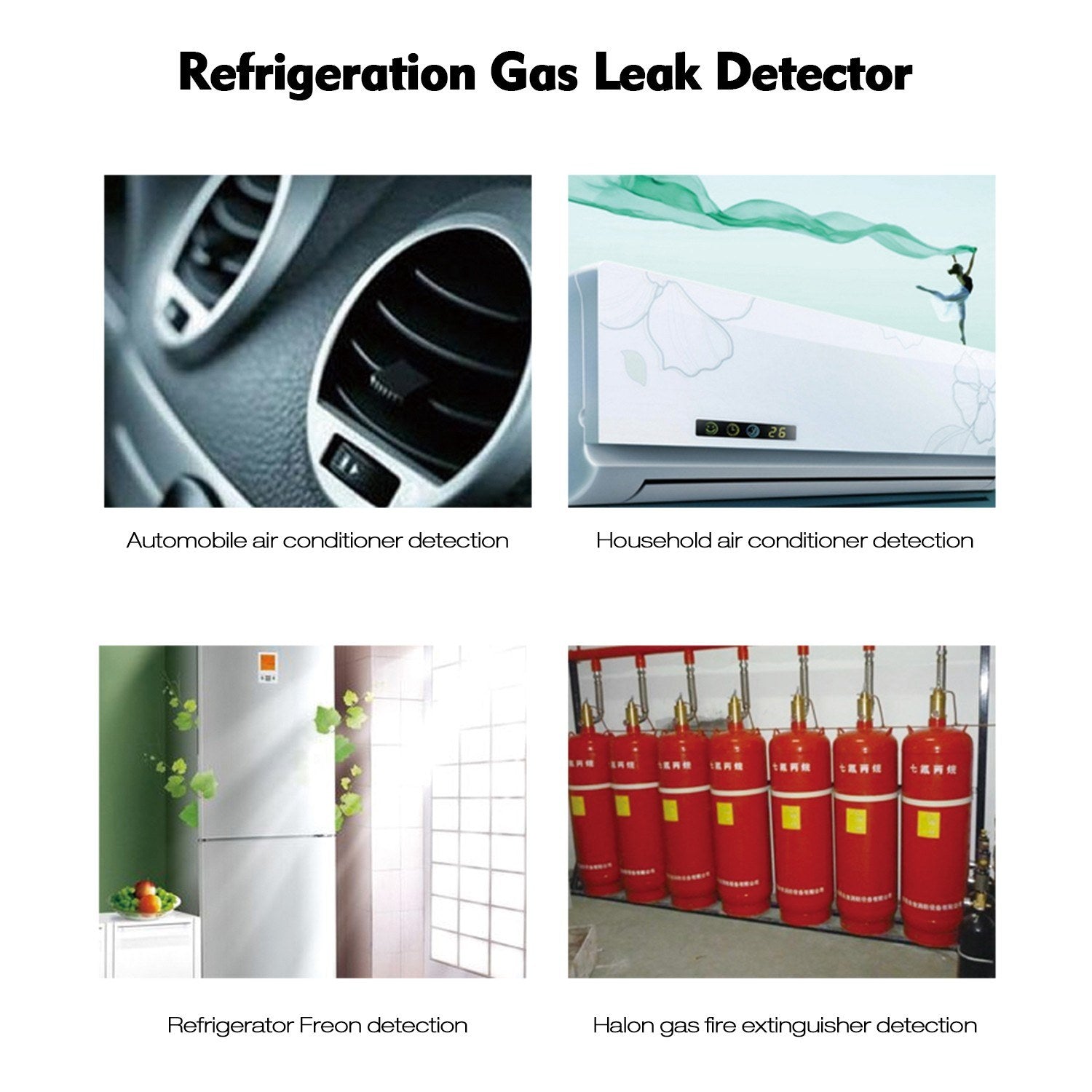Refrigeration Gas Leak Detector Freon Tester Portable Halogen Leakage Checker with High Sensitivity for Car Air Conditioner