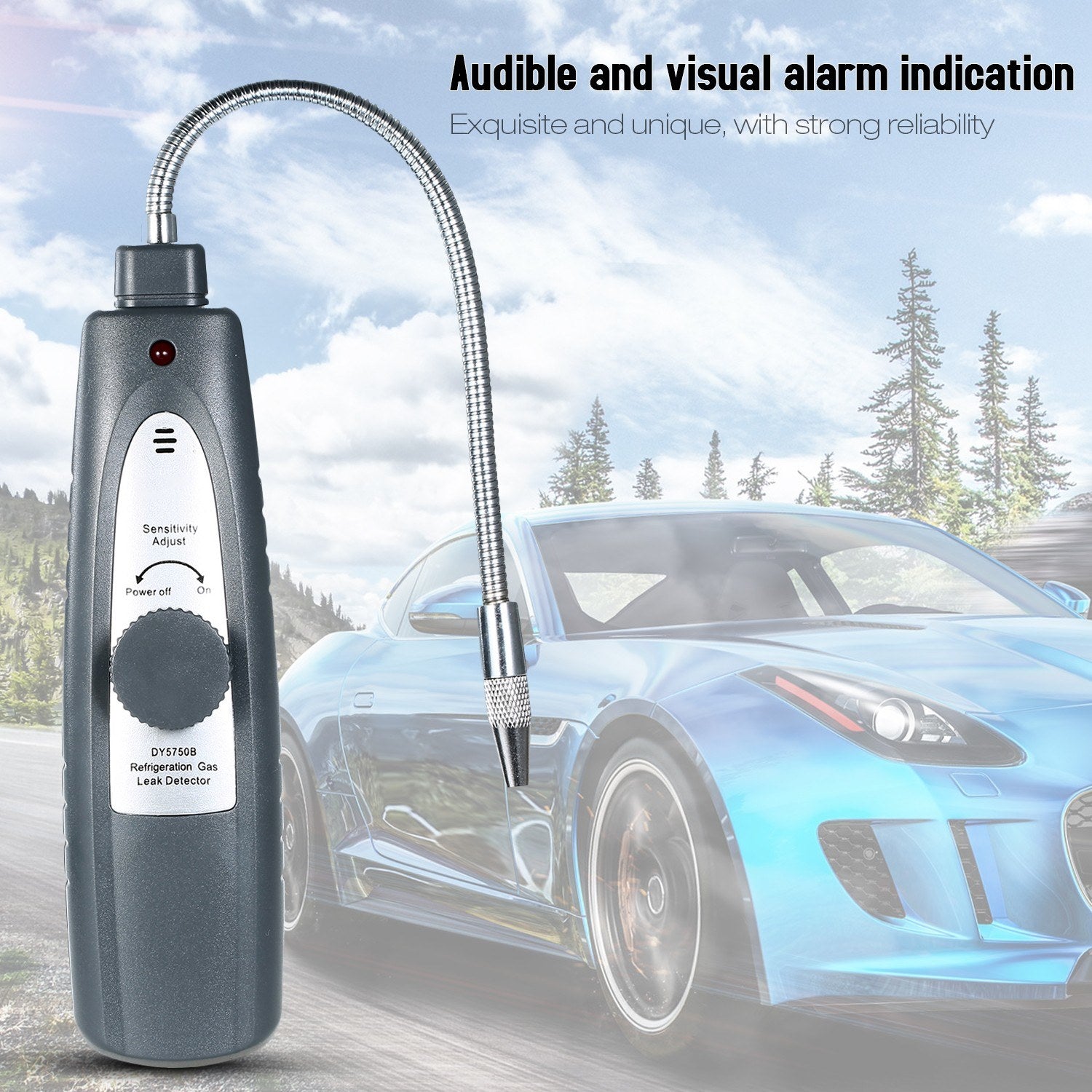 Refrigeration Gas Leak Detector Freon Tester Portable Halogen Leakage Checker with High Sensitivity for Car Air Conditioner