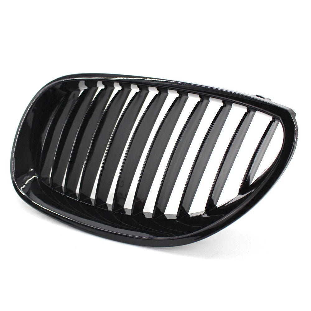 2Pcs Gloss Black Front Bumper Hood Kidney Grille Racing Replacement for BMW 5-Series E60 E61 M5 2003-2009