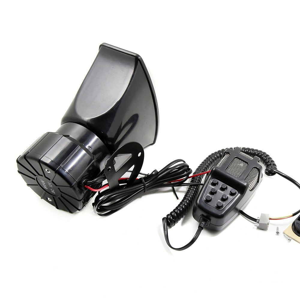 Car Megaphone 5 Tone Alarm Horn 12V 110dB Loud Speaker Fire Ambulance Blaring Police Siren
