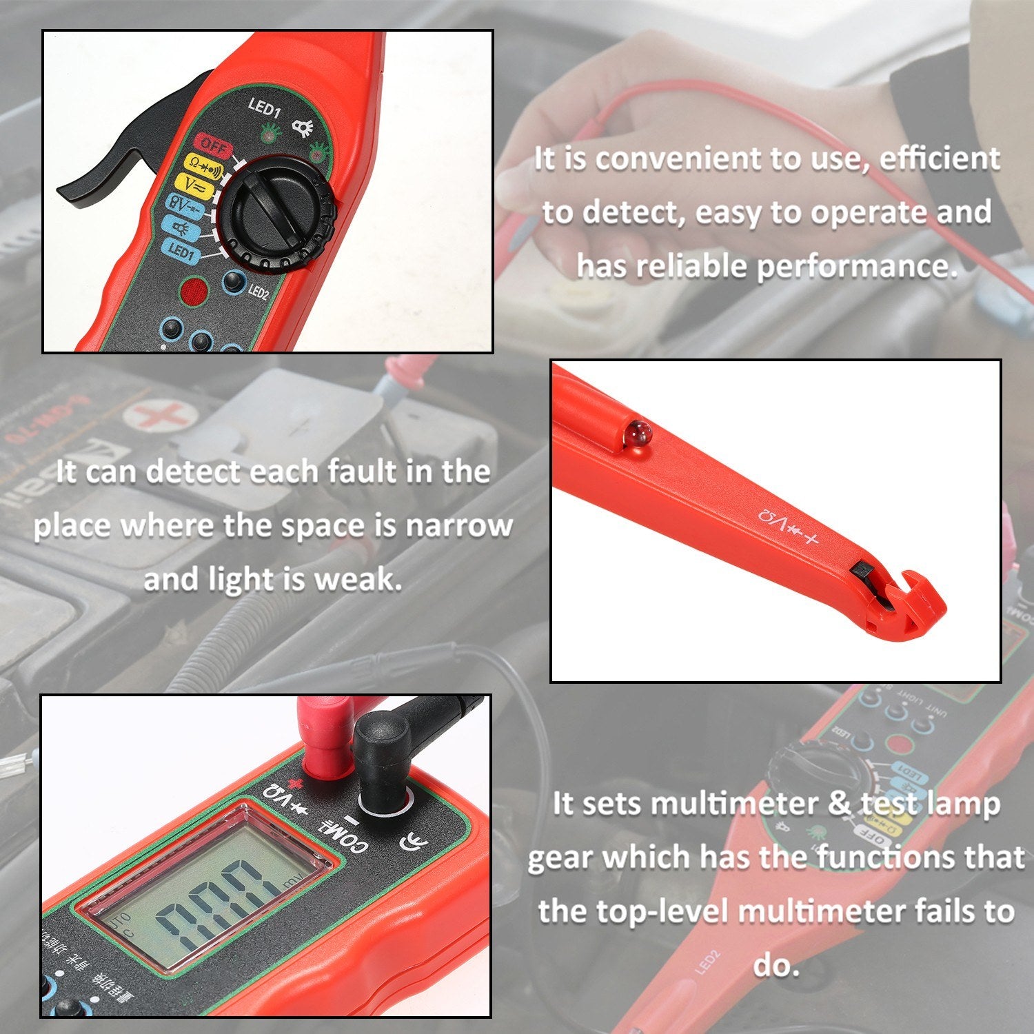 Multi-function Auto Circuit Detector Power Probe Kit Car Electric Voltage Tester Multimeter Diagnostics Tools