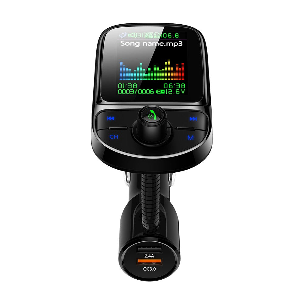 1.8 Inch Car FM Transmitter Multifunctional MP3 Player with Dual USB Charging Port