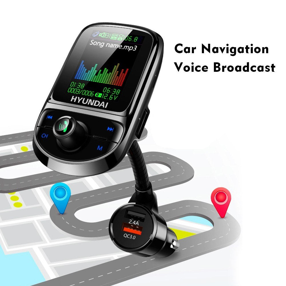 1.8 Inch Car FM Transmitter Multifunctional MP3 Player with Dual USB Charging Port