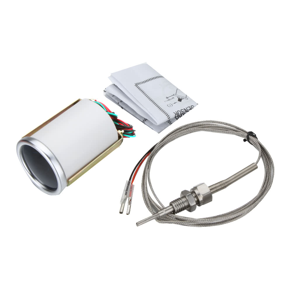 2" 52mm EGT Exhaust Gas Temp Gauge Meter White LED Car Motor Universal Smoke Lens Indicator