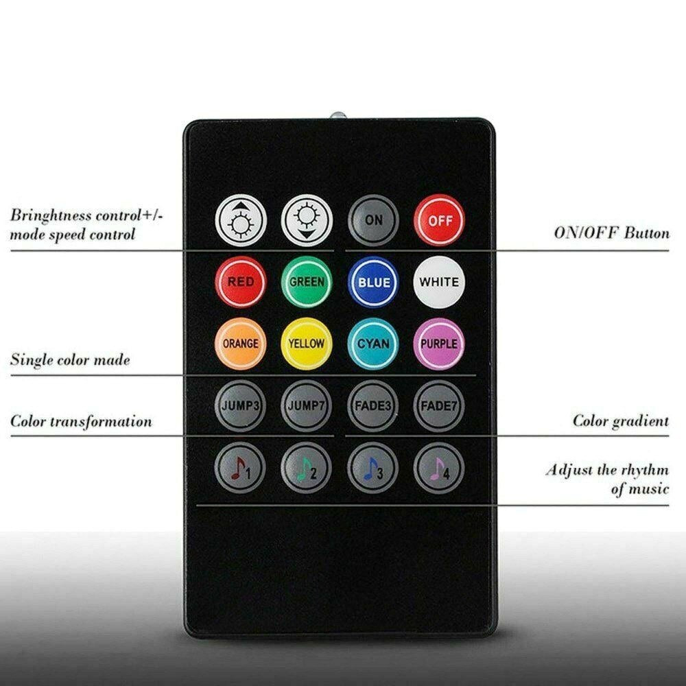 Car Interior RGB Led Strip Lights 5050 IP65 Waterproof Music + Controller