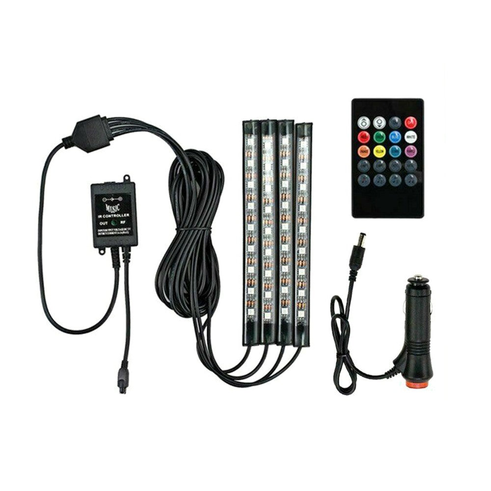 Car Interior RGB Led Strip Lights 5050 IP65 Waterproof Music + Controller
