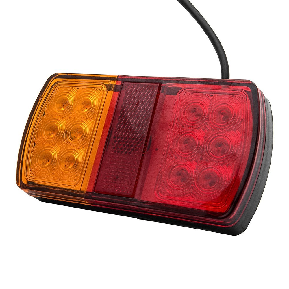 2Pcs 12/24V 12 Led Car Tail Lights Stop Brake Lamp Rear Side Light Indicator for Submersible Boat Truck Trailer