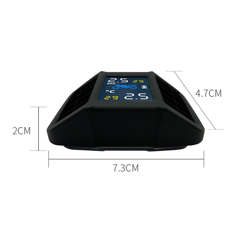 Tire Pressure Monitoring System TPMS Solar Power with 2 External Sensors Real-time Display Temperature