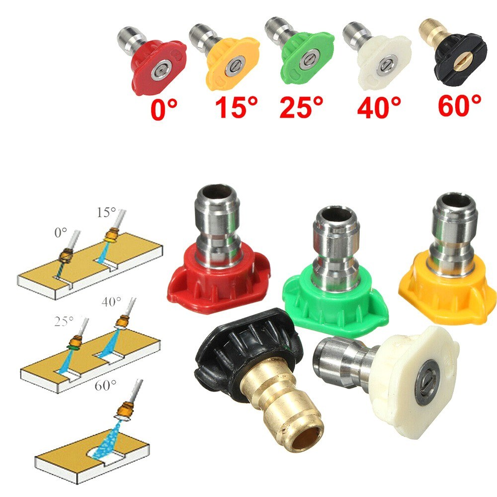 High Pressure Water Washer Sprayer 4000PSI Lance 5 Nozzle Tips + High-pressure Hose Kit