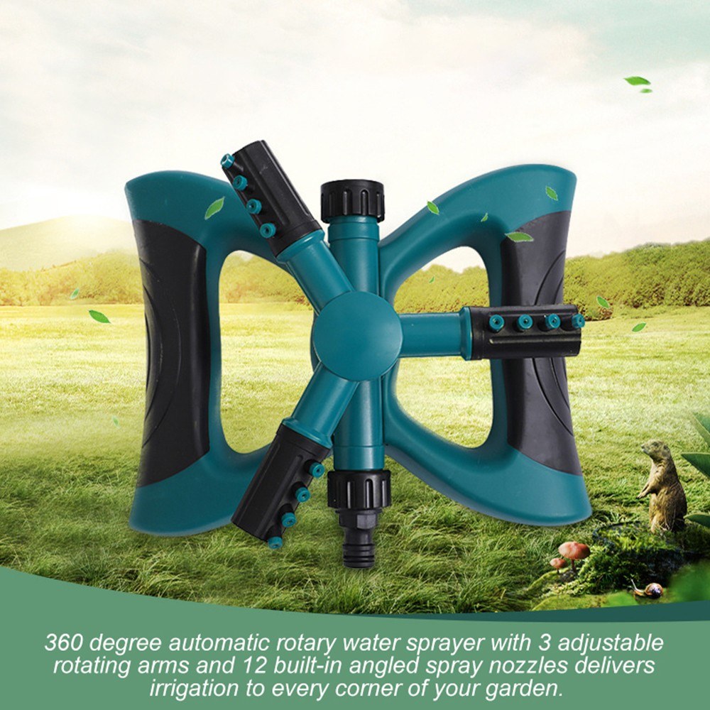 Lawn Sprinkler, Water Sprinklers for Garden Yard, Automatic 360 Degree Rotating Irrigation Sprayer