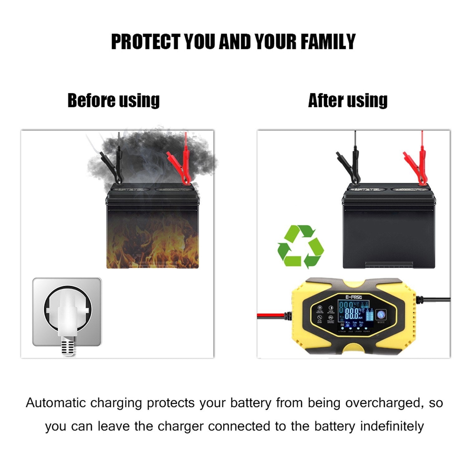 12V6A-24V3A Automatic Pulse Repairing Battery Charging Device