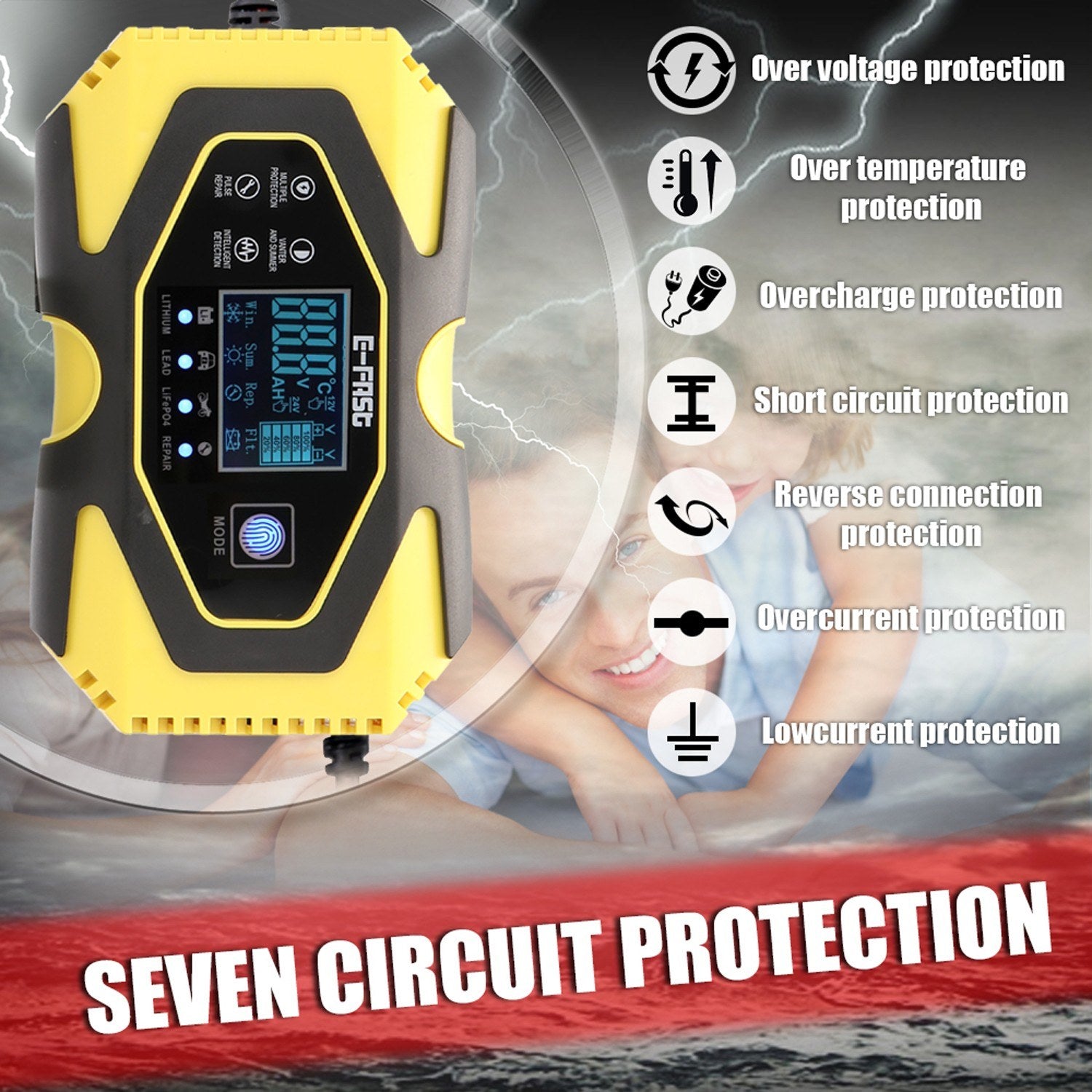12V6A-24V3A Automatic Pulse Repairing Battery Charging Device
