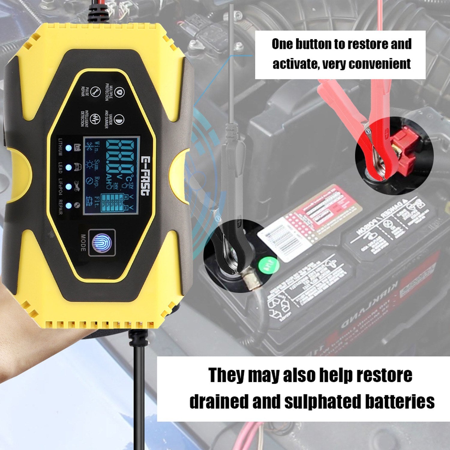 12V6A-24V3A Automatic Pulse Repairing Battery Charging Device