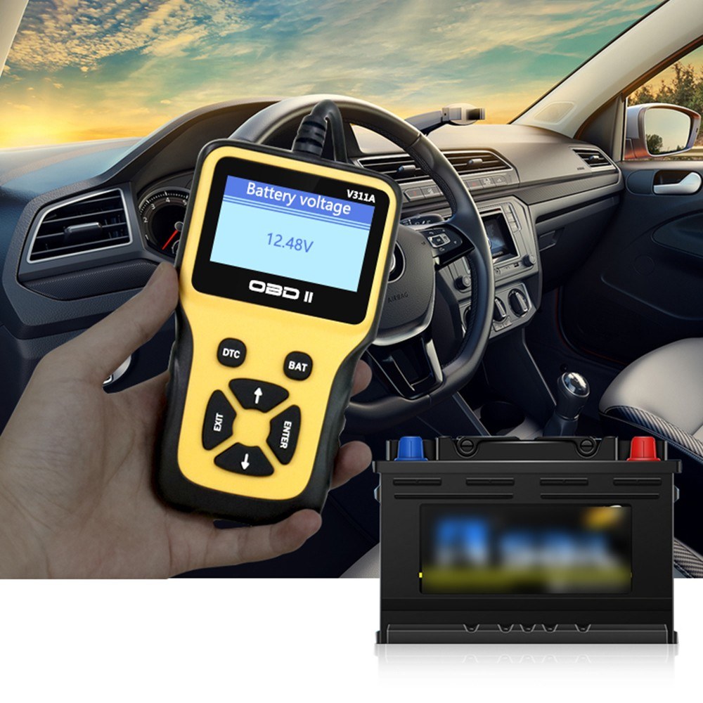 OBD II Scanner Car Diagnostic Tool Battery Voltage Detection For All 1996 and Newer Compliant Vehicles