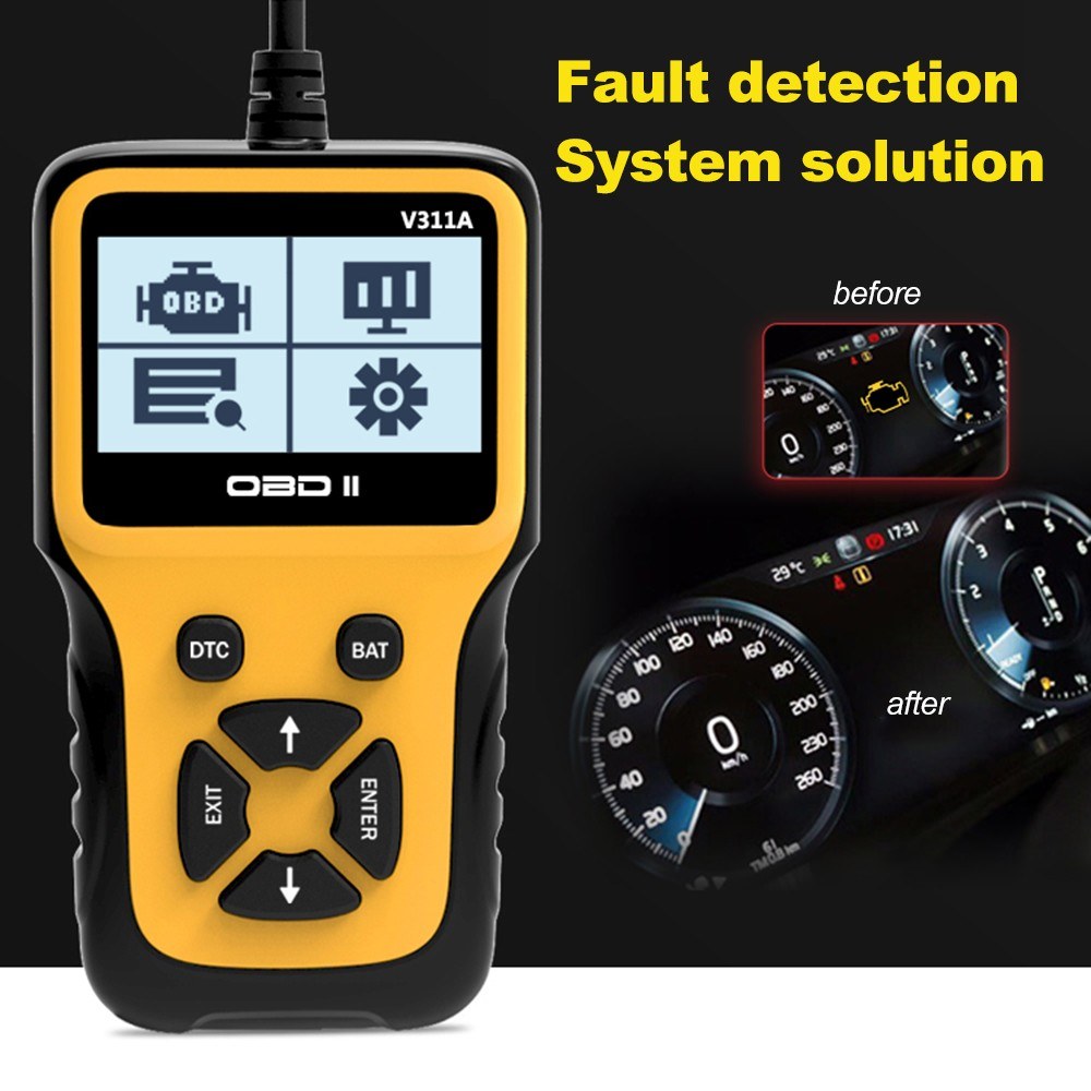 OBD II Scanner Car Diagnostic Tool Battery Voltage Detection For All 1996 and Newer Compliant Vehicles