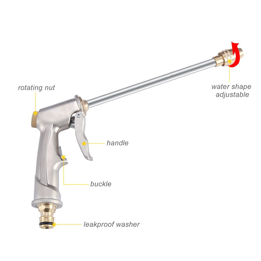 High Pressure Pistol Grip Sprayer Water Gun with Expandable Garden Hose + Pipe Connector Kit